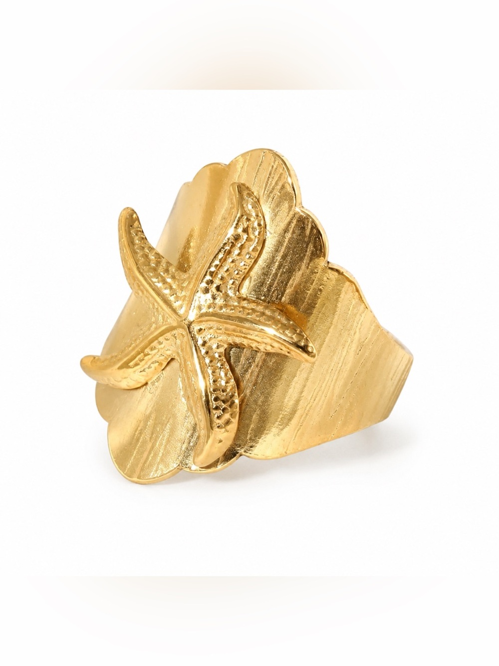 Chunky Starfish Ring 18k gold plated